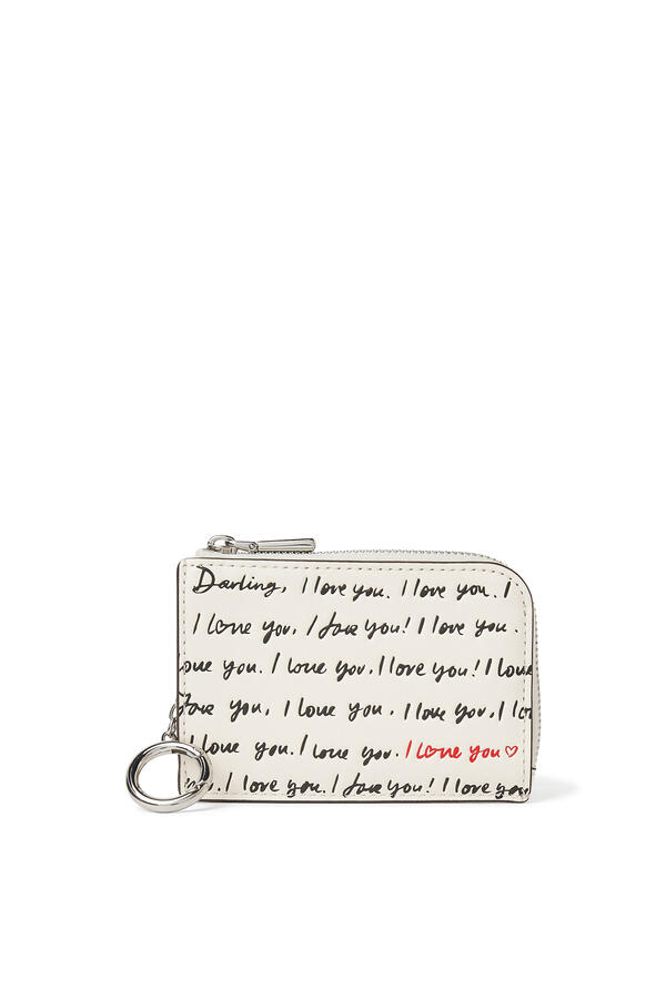 Mini Zip Card Case I Love You Script