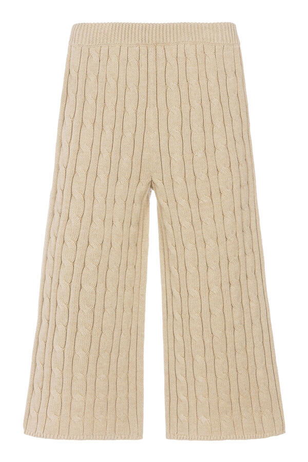 Kids Cable-Knit Cotton Wide-Leg Sweater Pants