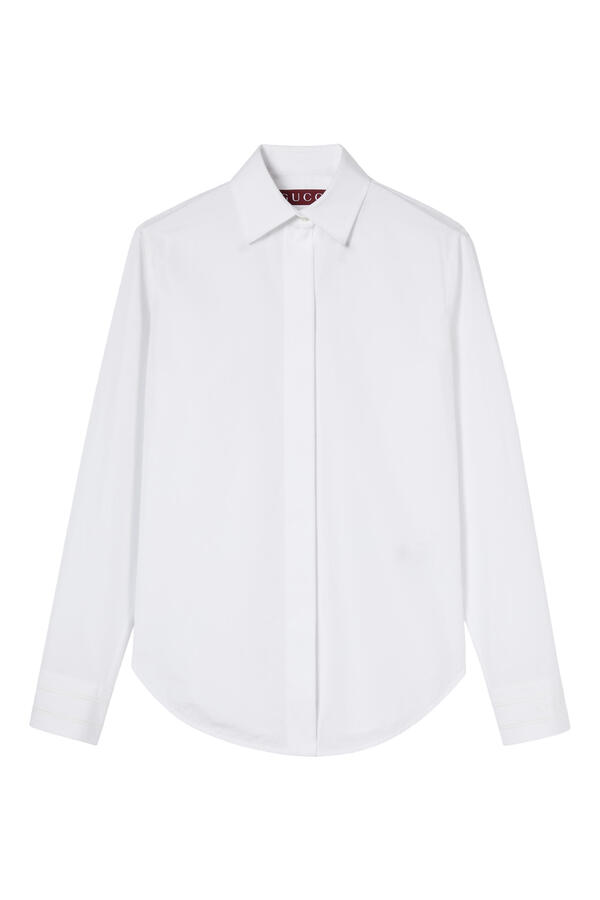 Logo Embroidered Cotton Poplin Shirt