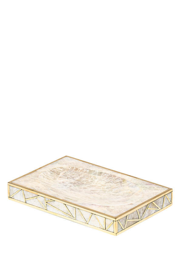 Crackled Mother of Pearl Shell Soap Dish