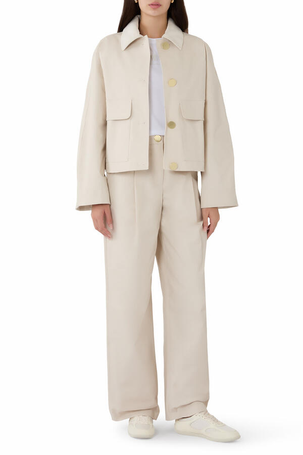 Pleated Wide-Leg Trousers