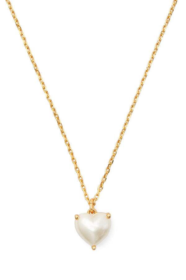 My Love June Heart Pendant, Plated Metal & Pearl-Coated Epoxy