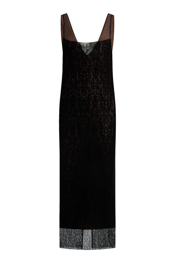 Lace and Chiffon Midi Dress