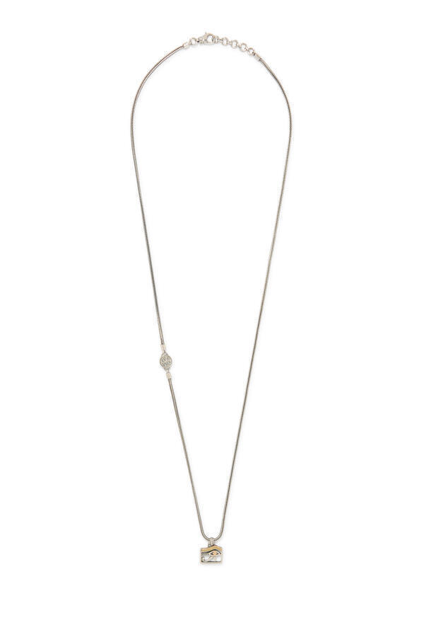 Eye of Horus Necklace, 18K Yellow Gold & Sterling Silver