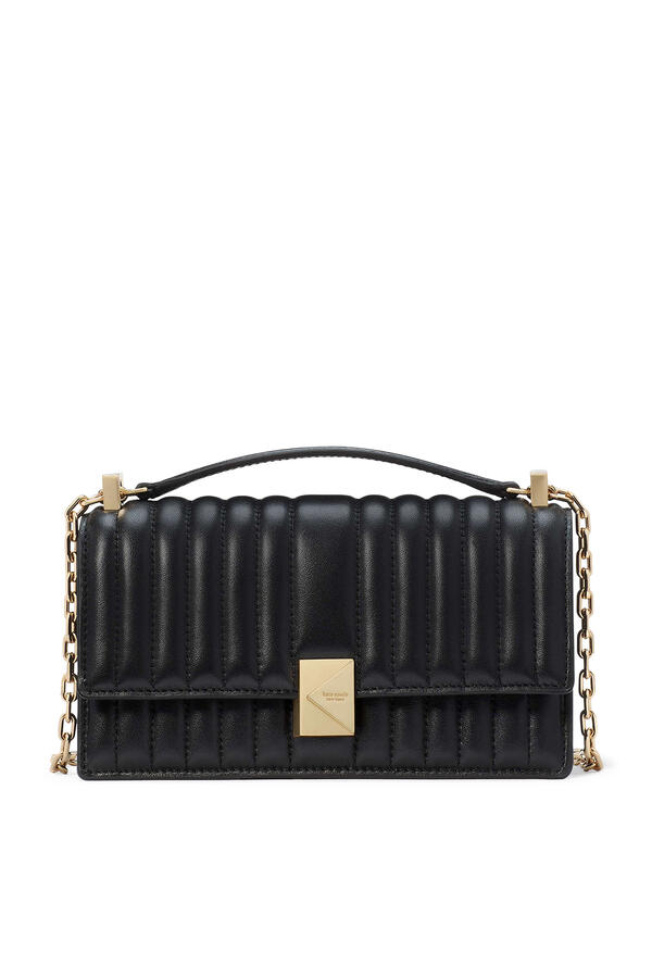 Deco Quilted Leather Mini Flap Chain Crossbody Bag