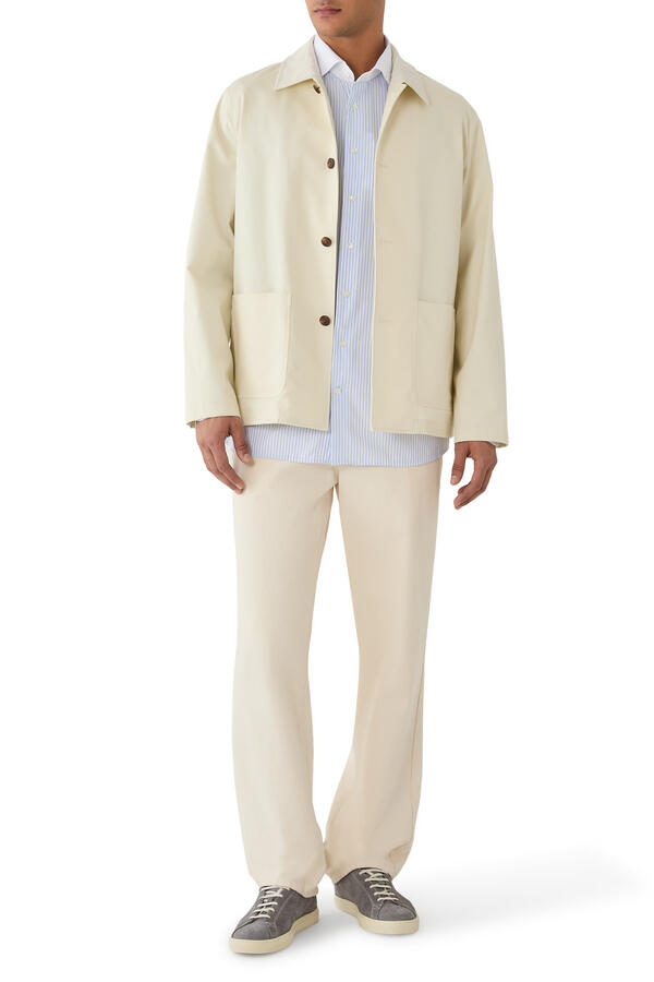 Four-Button Jacket in Moonsoft Cotton