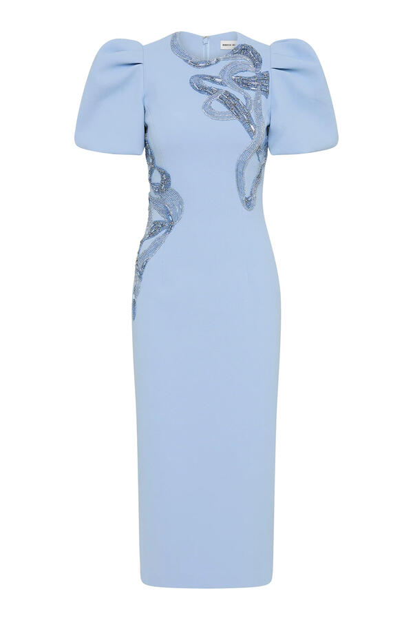 Aylin Puff Sleeves Midi Dress