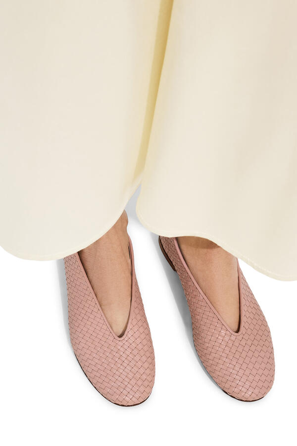 Rosa Intrecciato Ballerina Flats