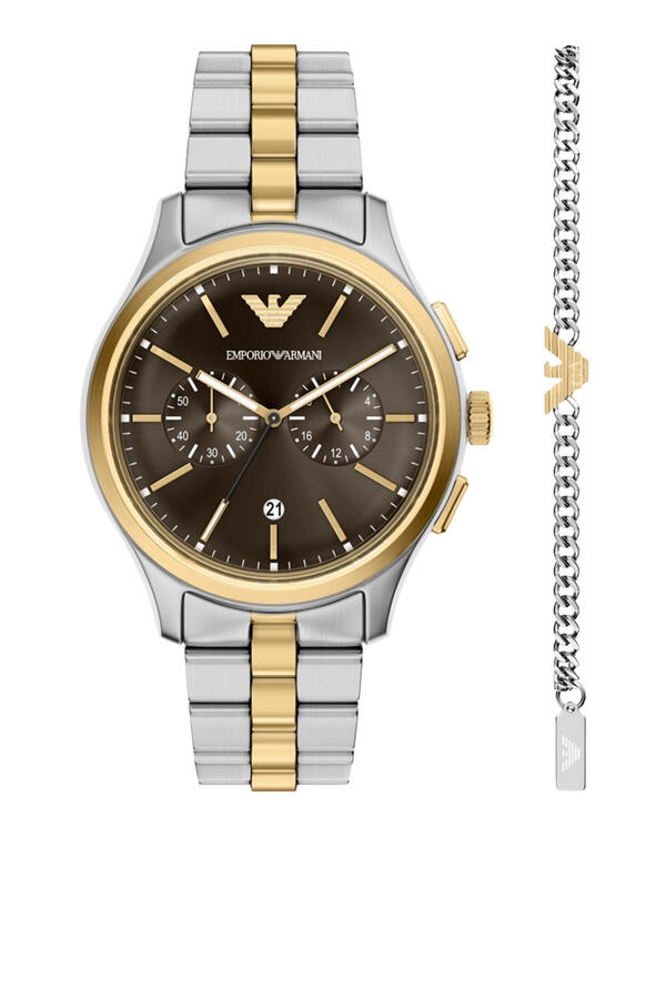 Miyota Quartz Chronograph Watch and Bracelet Set