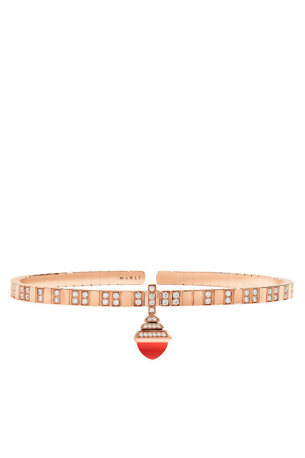 Cleo Charm Bracelet, 18k Rose Gold & Agate, Diamonds