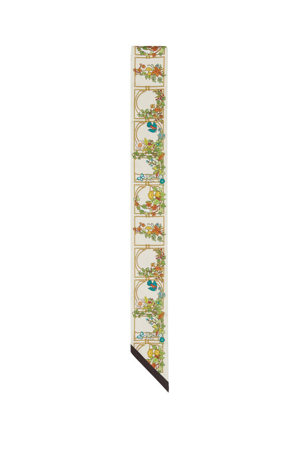Animal & Floral Print Silk Neck Bow