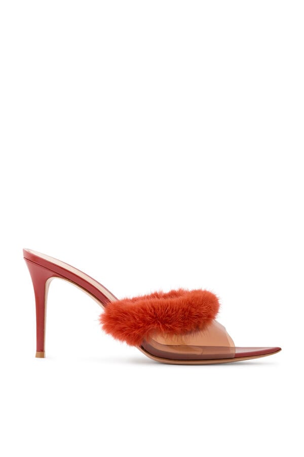 Tanya 85 Fur Plexi Mules