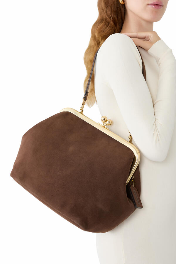 Suede Kisslock 27 Frame Bag