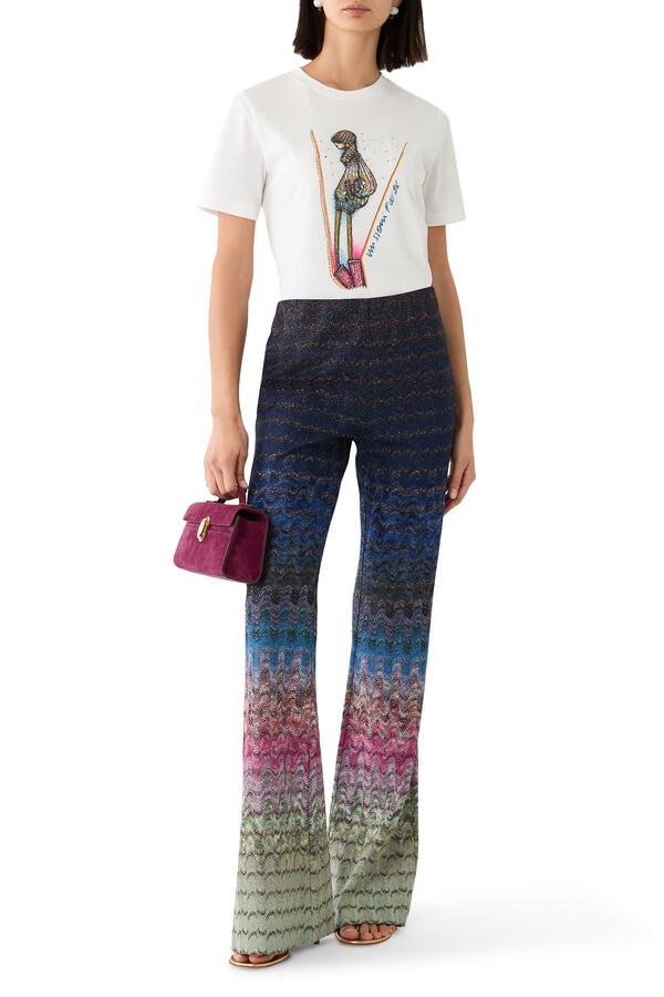 Printed Cotton Jersey Crewneck T-Shirt 