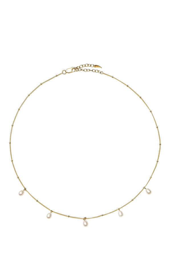  Pearl Baya Baroque Chain Choker, 18ct Recycled Gold Vermeil on Recycled Sterling Silver & Baroque Pearls