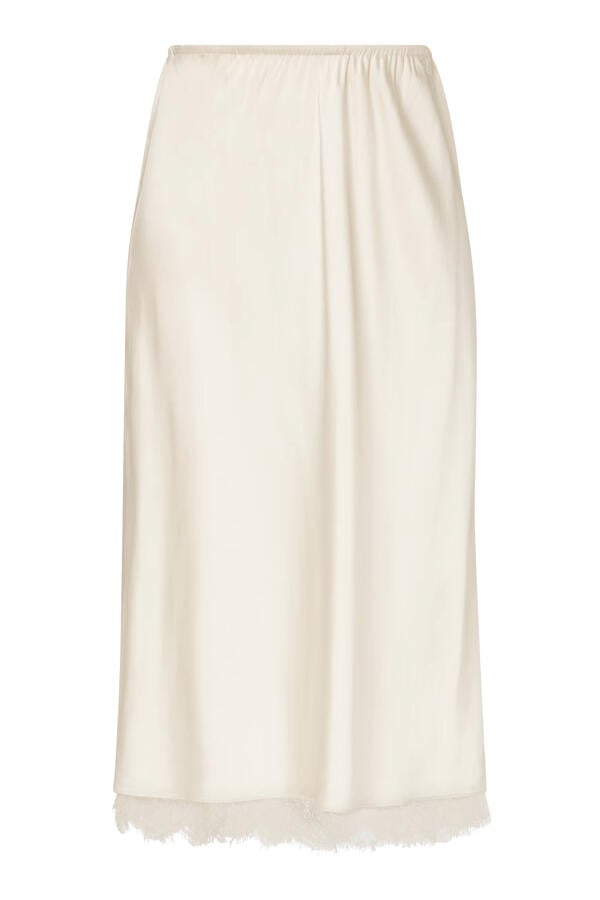 Pull On Slip Skirt with Lace Trim