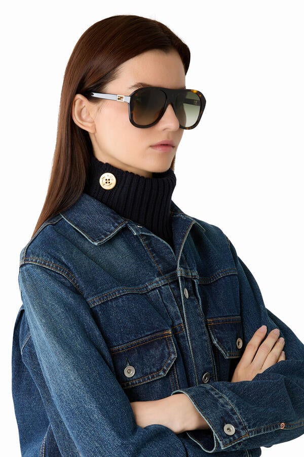 Baguette Havana Square Sunglasses
