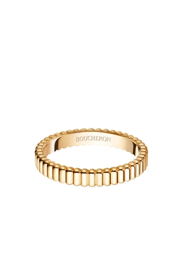 Quatre Grosgrain Wedding Band, 18k Yellow Gold