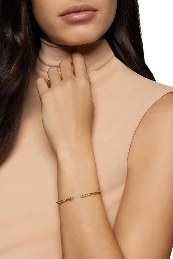 Cablespira® Flex Bracelet, 18k Yellow Gold & Topaz