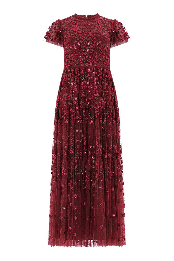 Clover Short Sleeves Ankle Gown