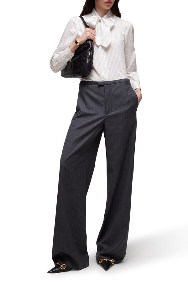Pinstripe Bow Shirt