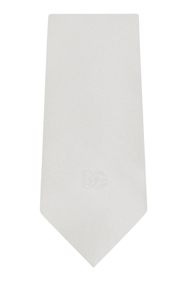 6-cm Silk Blade Tie with DG Logo Embroidery 