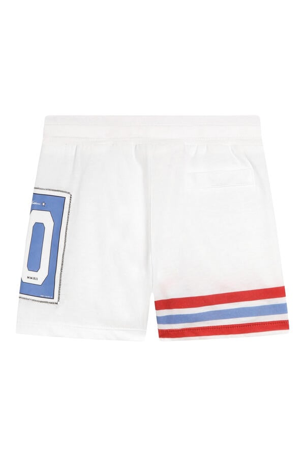 Kids Jersey Bermuda Shorts with Military Print