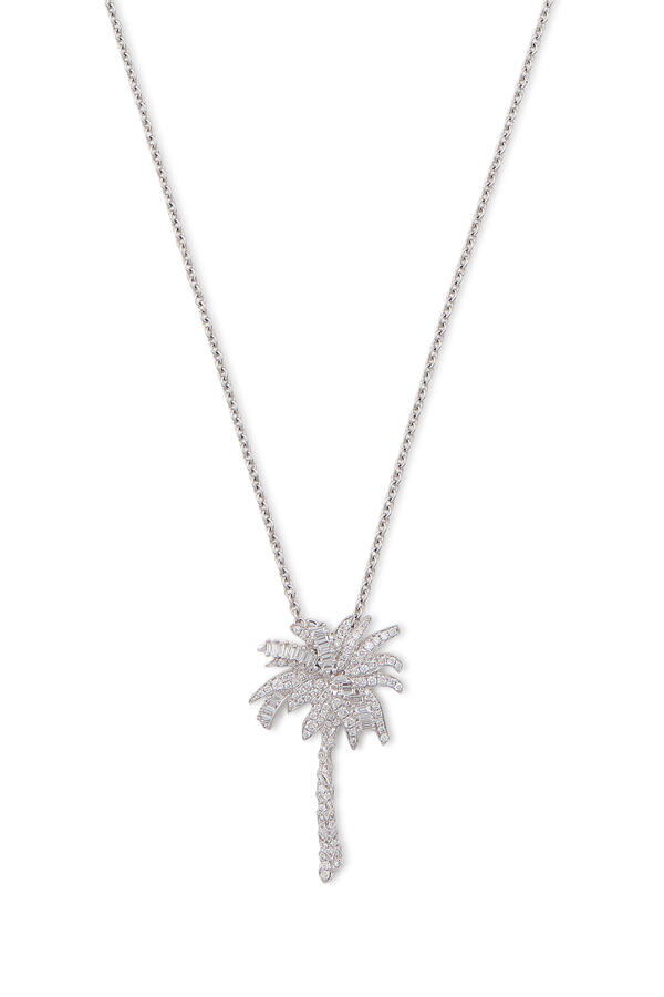 Palm Tree Pendant, 18k White Gold & Diamonds