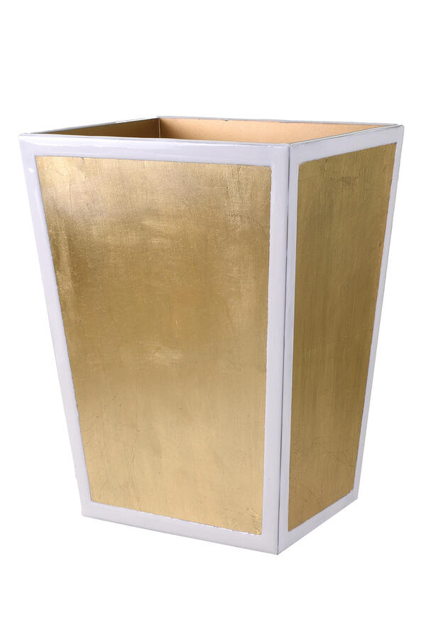 Savoy Pearl & Gold Wastebasket