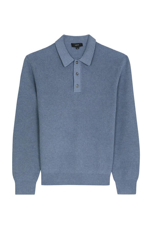 Heirloom Shaker Cotton-Cashmere Polo Sweater