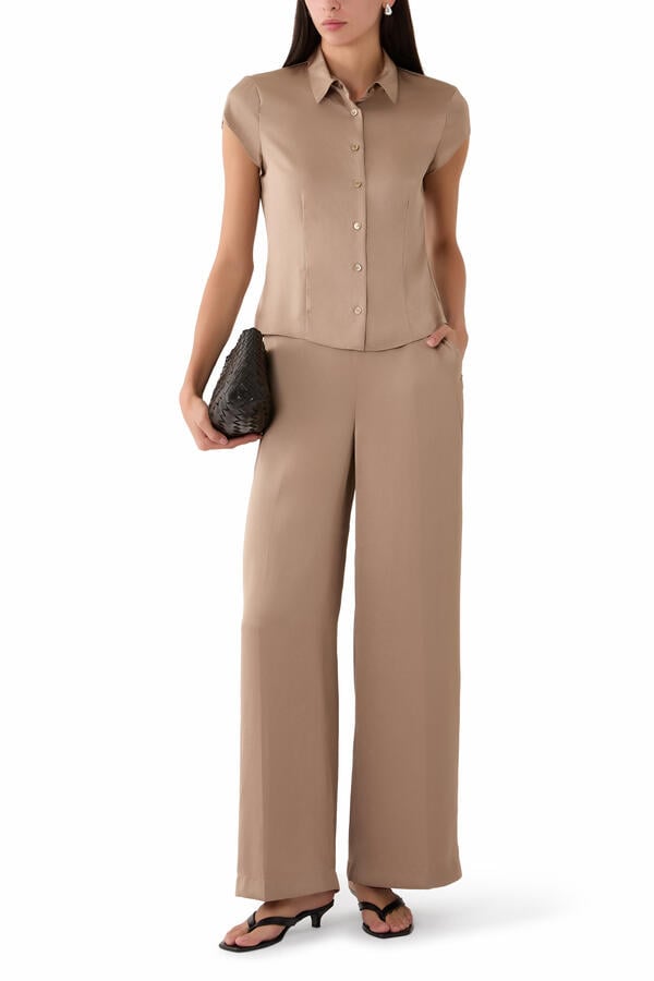 Satin Wide Leg Trousers
