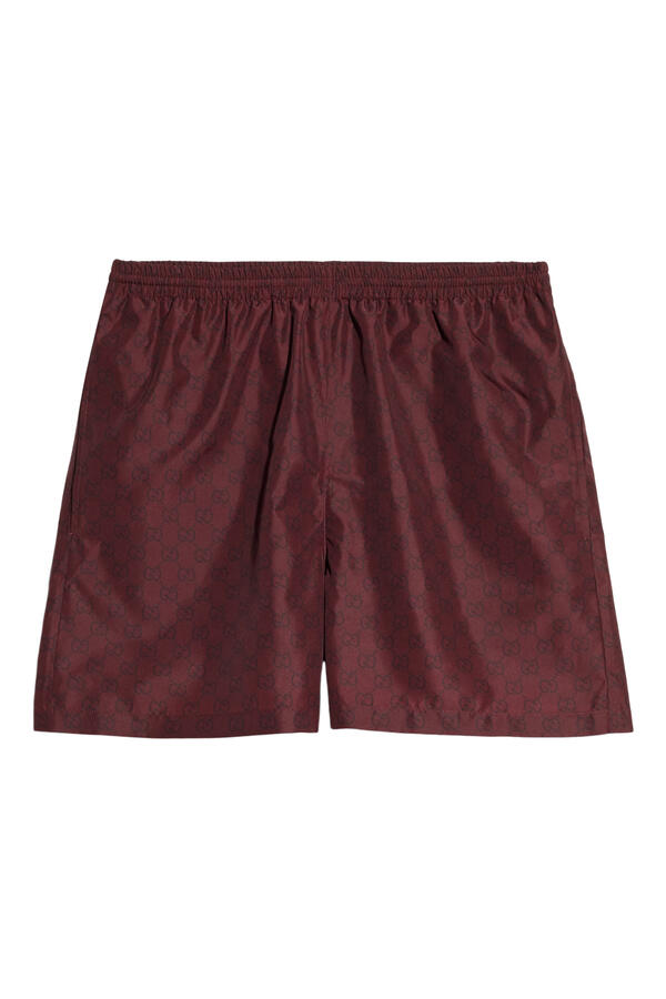 Printed Polyester Poplin Swim Shorts 