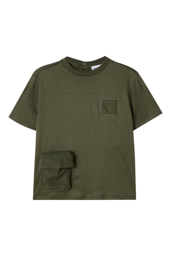 Kids Eagle Logo Patch & Pocket Detail T-Shirt