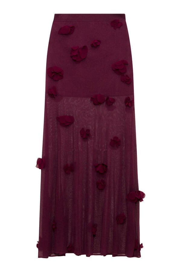 Cora Floral Appliqué Midi Skirt