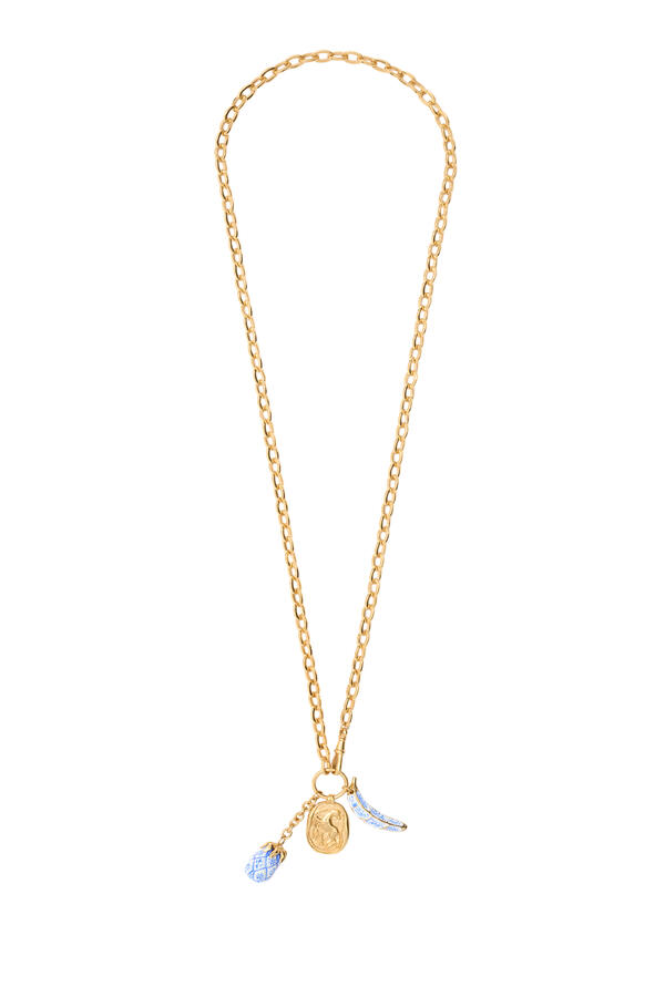 Bloomcraft Pendant Necklace, Brass & Enamel