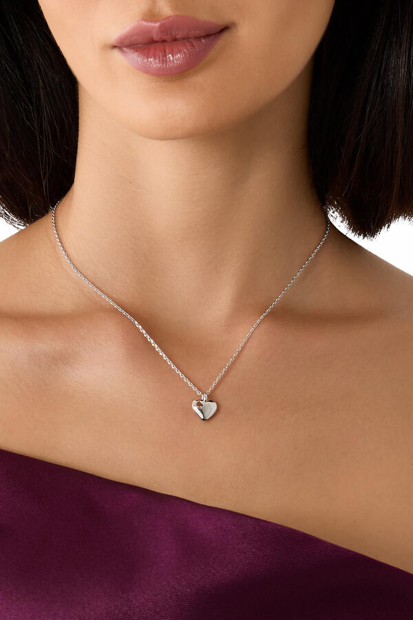 Heart and Spade Pendant Necklace, Cubic Zirconia & Brass