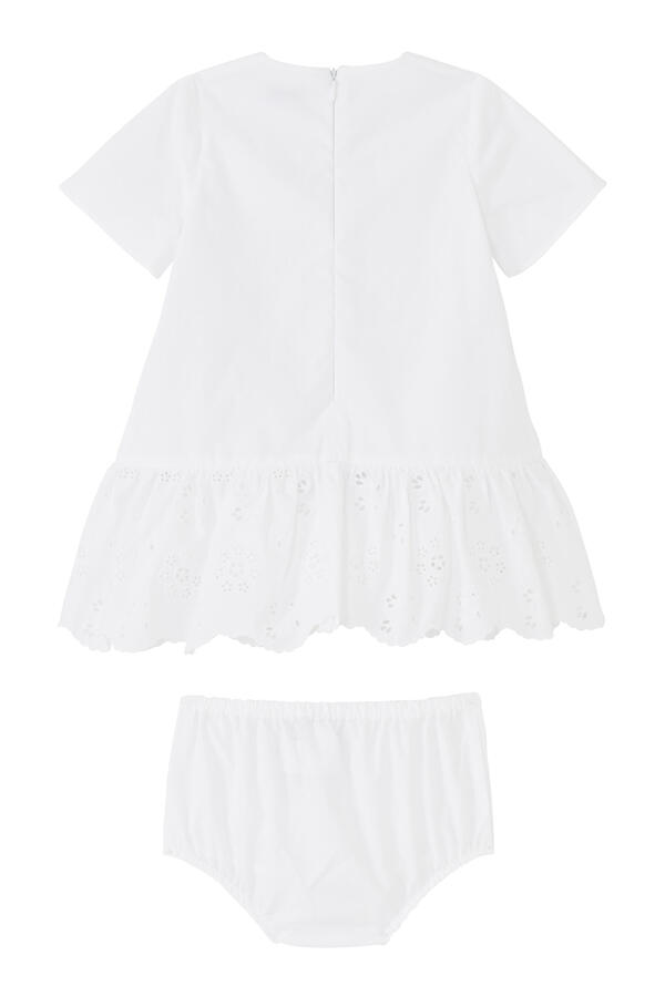 Kids Logo Jersey and Poplin Ruffle Dress