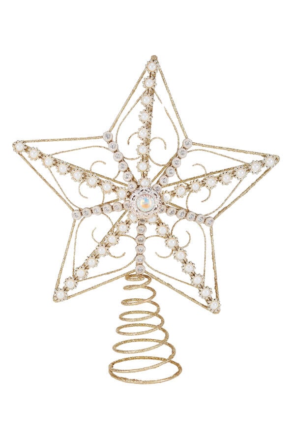 Metal Wire Jewel Star Tree Topper