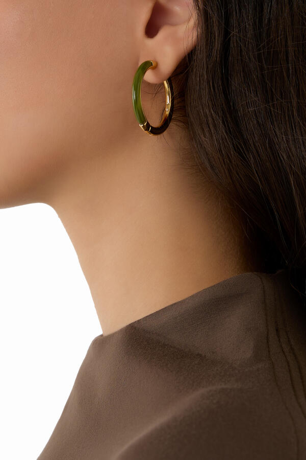 Interlock Hoop Earrings, Metal