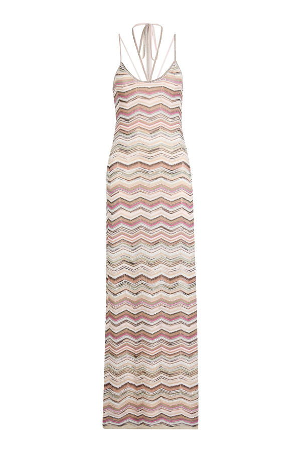 Chevron Sequinned Maxi Dress