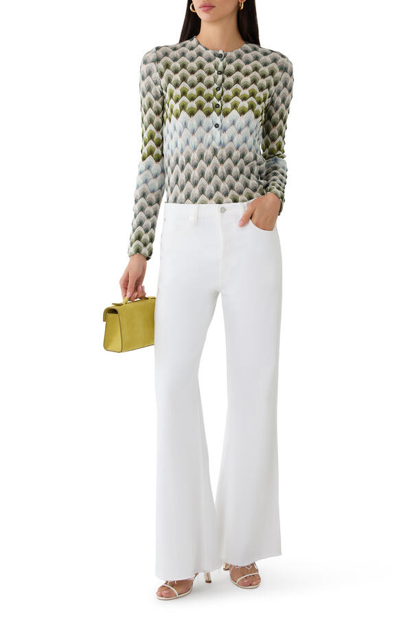 Laced Raschel Long Sleeves Top