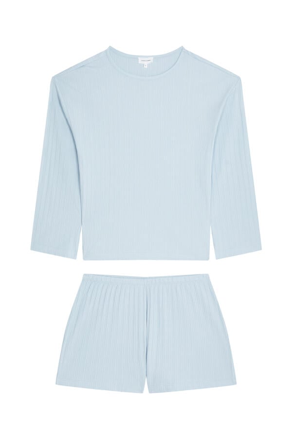 Jersey Rib Pointelle Boxy Shortie Pajama Set