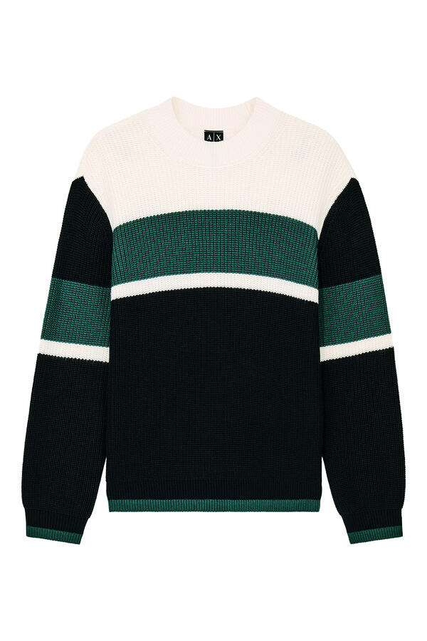 Color-Block Rib Details Pullover