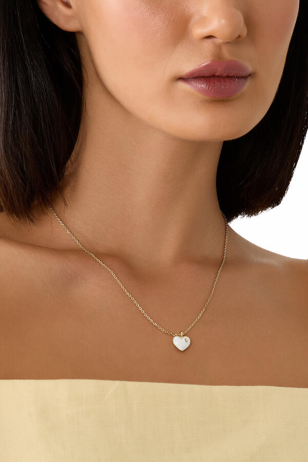 Heart and Spade Pendant Necklace, Enamel