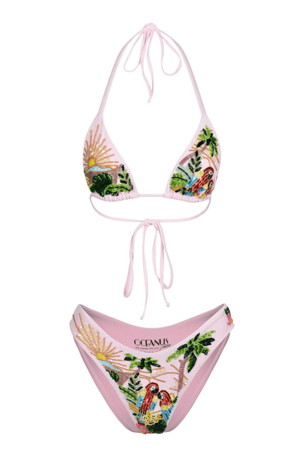 Charli Embellished Premium Tropical Bikini Bottom