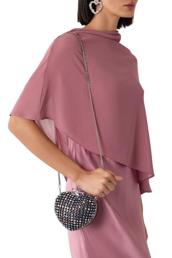 Multi Crystal Heart Clutch 