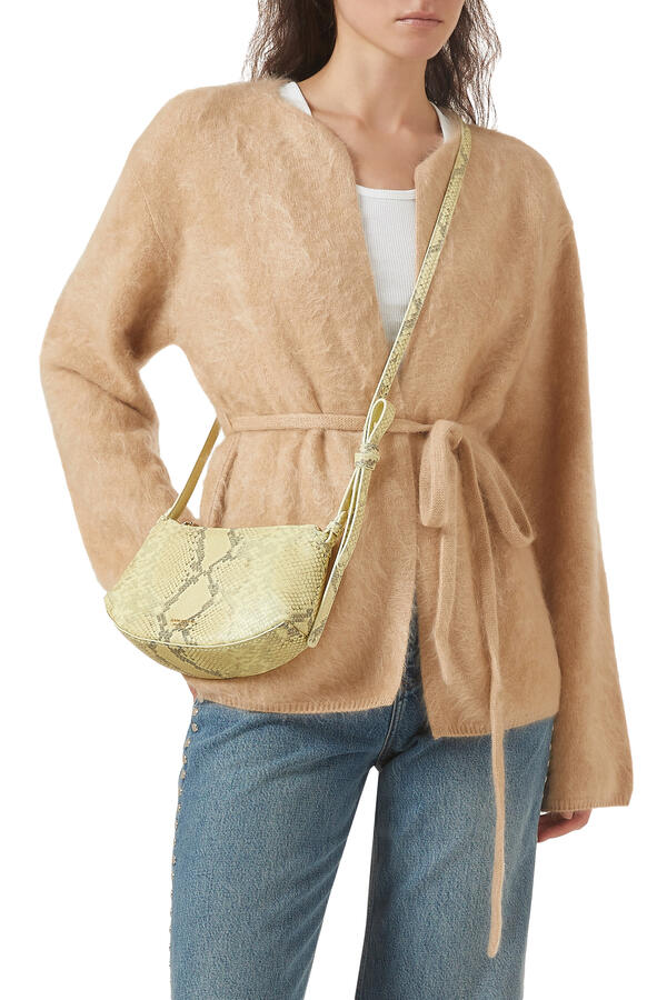Loop Snake Embossed Crossbody Bag