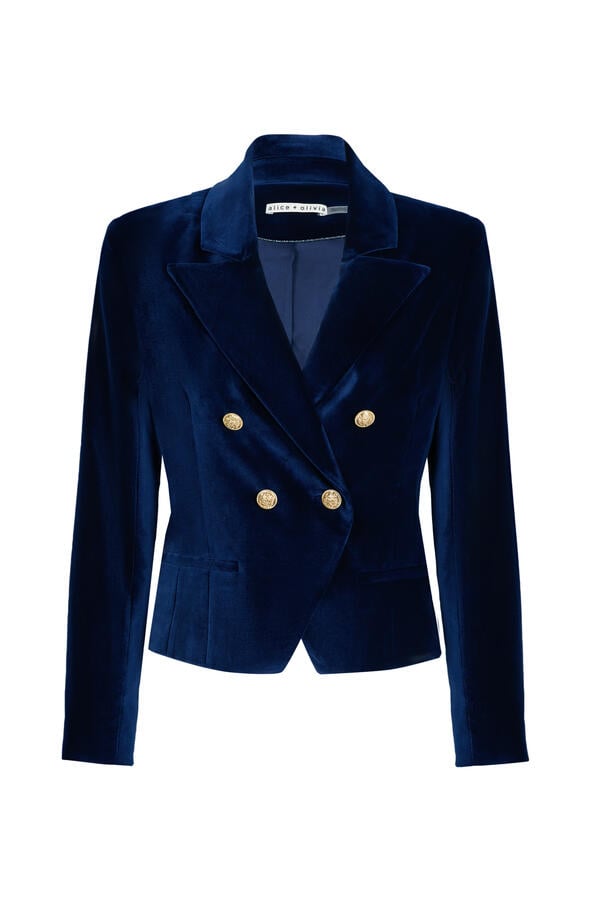 Sable Double-Breasted Cropped Blazer