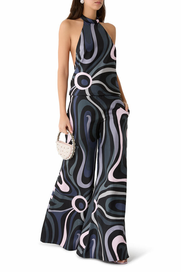Printed Silk Jumpsuit