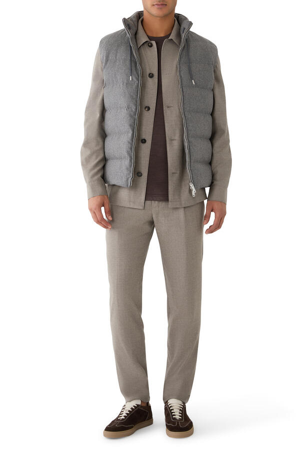 Wool and Cashmere Flannel Padded Gilet 